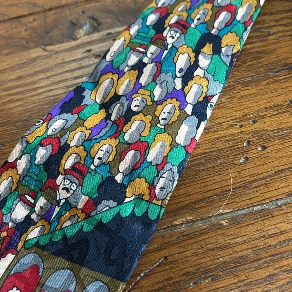 Balmain Pierre Balmain 100% Silk Tie Extra Long Racetrack Horse Racing Vintage